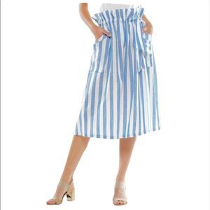 WHY Dress Linen Blend Drawstring Pockets Skirt